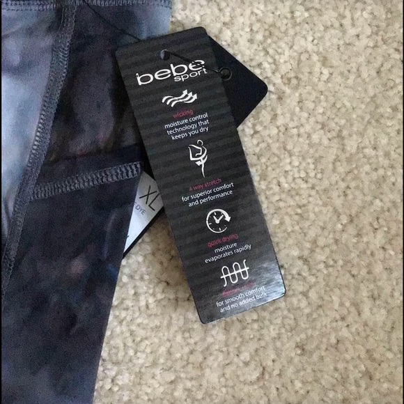 SOLD - Bebe Sport Grey Tie Dye Ankle Length Leggings - XL - NWT - Picture 3 of 10